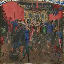 Le Bal des ardents par le Maître d'Antoine de Bourgogne.