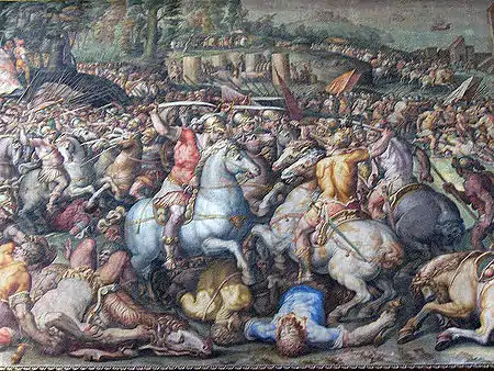 Fresque guerrière de Vasari : La Défaite des Pisans à San Vincenzo
