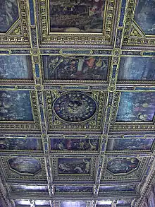 Le plafond à caissons ornés des peintures de Vasari