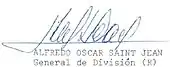 signature d'Alfredo Oscar Saint-Jean