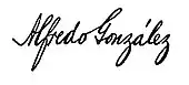 signature d'Alfredo González Flores