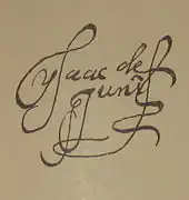 signature d'Isaac de Juni