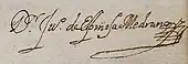 signature de Juan de Espinosa Medrano