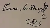 signature de Juana Azurduy de Padilla