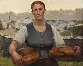 Paysanne portant deux miches de pain (1897), huile sur toile, localisation inconnue.