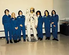 Les six premières astronautes de la NASA en 1979.