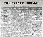 Première parution du Sydney Herald (18 avril 1831).