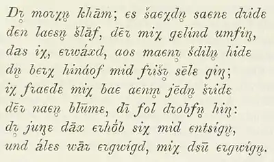 Première strophe de « Zueignung » transcrite dans Kürsten et Bremer 1910.