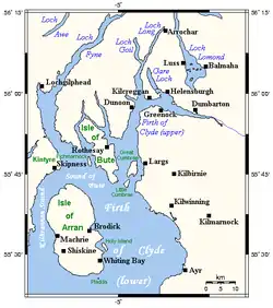 Carte du Firth of Clyde.
