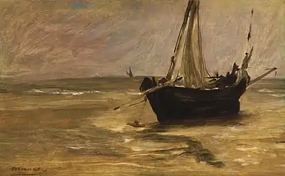 Édouard Manet, Bateau de pêche sur la plage de Berck, 1873