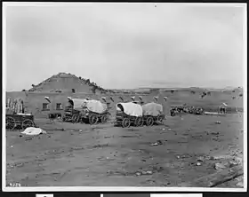 Diligences devant Hubbell Hill entre 1870 et 1905.