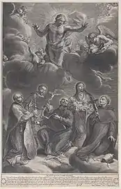 Cinq saints s'agenouillant et adorant le Christ (vers 1671, Metropolitan Museum of Art).