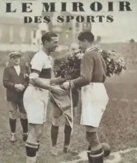 Une du magazine Le Miroir des Sports montrant le derby SC Fives - OL du 5 novembre 1933