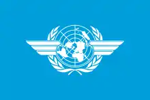 Drapeau de l'ONU sur lequel a été ajouté deux ailes