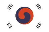 Drapeau sous la période Joseon puis de l'Empire coréen : 1882-1910.