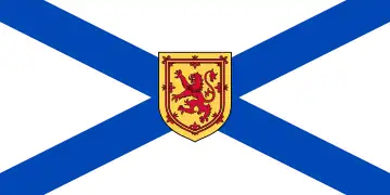 Le drapeau actuel de la Nouvelle-Écosse.