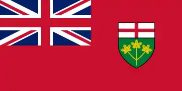 Le drapeau de la province canadienne de l'Ontario.