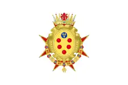 Bannière du grand-duché de Toscane sous le règne des Médicis.