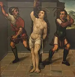 Flagellation de Sainte Barbe par Gaspar Requena. Almodi de Xàtiva