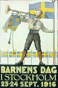 Affiche pour le Barnens dag (sv) (Journée des enfants).