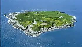 Vue aérienne de Flat Holm.