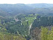 Vue du château de Fleckenstein depuis le château de Loewenstein.