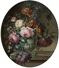 Fleurs dans un vase, 1849, par Margry