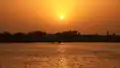 Coucher de soleil au fleuve Sénégal à Saint Louis