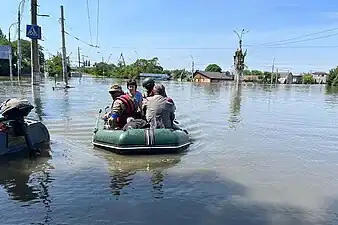 Dans Kherson inondée, le 7 juin 2023.