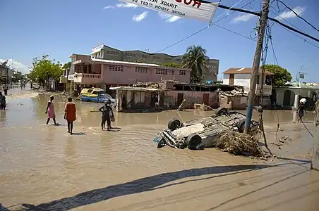 Les Gonaïves après le passage du cyclone Jeanne.