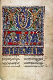 La résurrection, Bible de Floreffe, début de l'évangile de Jean, milieu du XIIe siècle. British Library de Londres