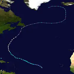 Parcours de l'ouragan Florence