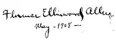 signature de Florence Ellinwood Allen