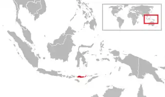 Île de Florès dans l'espace océanique indien.