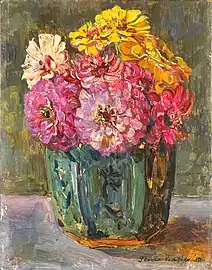 Nature morte aux zinnia dans un pot de gingembre (1910)