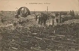 L'usine de tissage en ruines (1919).