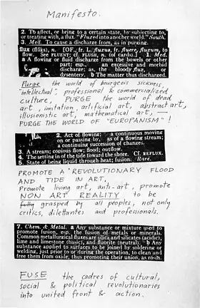 Manifeste  Fluxus, Düsseldorf, 1963