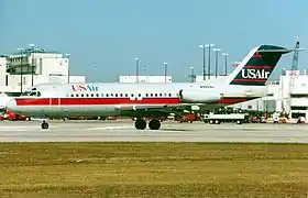Un Fokker F28 de USAir, similaire à celui impliqué dans l'accident.