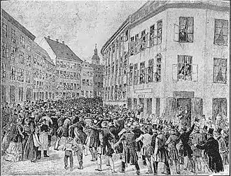 Marche vers Christiansborg le 21 mars 1848