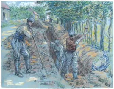 Foncquevillers - Soldats creusant une tranchée, 19 juin 1915