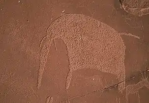 Pétroglyphe représentant un éléphant, site de Twyfelfontein, Namibie