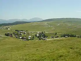 Vue aérienne de la station.