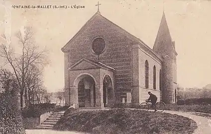 Carte postale l'ancienne église vers 1920.