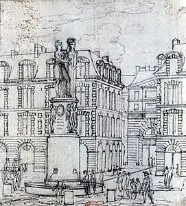 Jacques François Joseph Swebach-Desfontaines, La fontaine Desaix, dessin, Paris, BNF.