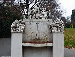 La Fontaine aux Singes, dans le parc du Denantou, à Lausanne.