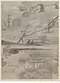 [Paysage avec un pêcheur au filet] sur la feuille « Fontaine des innocents » (1788)