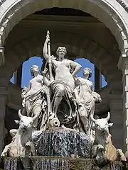 La Durance, fontaine du château d'eau (1869).