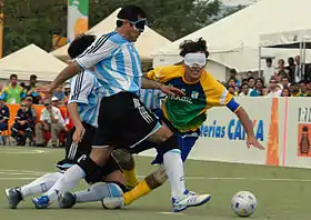 Finale du tournoi de football à 5 entre le Brésil et l'Argentine