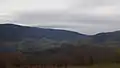 Vue de la forêt de Taillard et du mont Pyfarat (1 381 m) qui domine le village et la vallée de la Déôme.