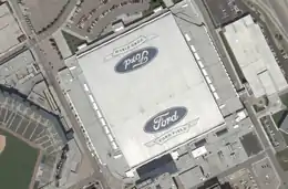 Photo aérienne d'un stade.